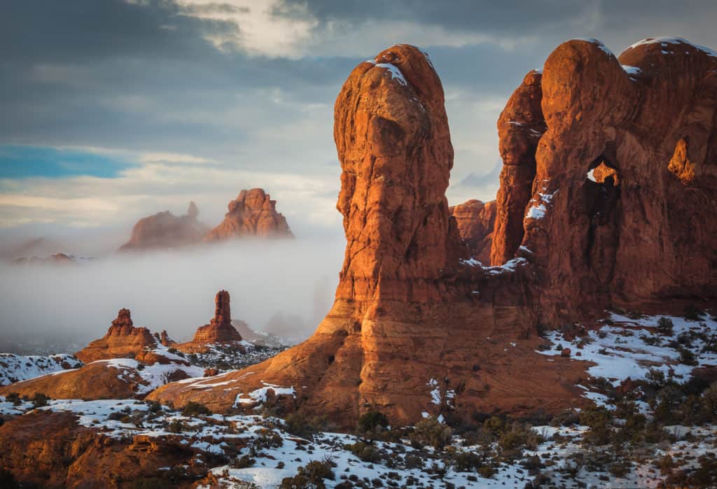 Snow And Fog Arches NP